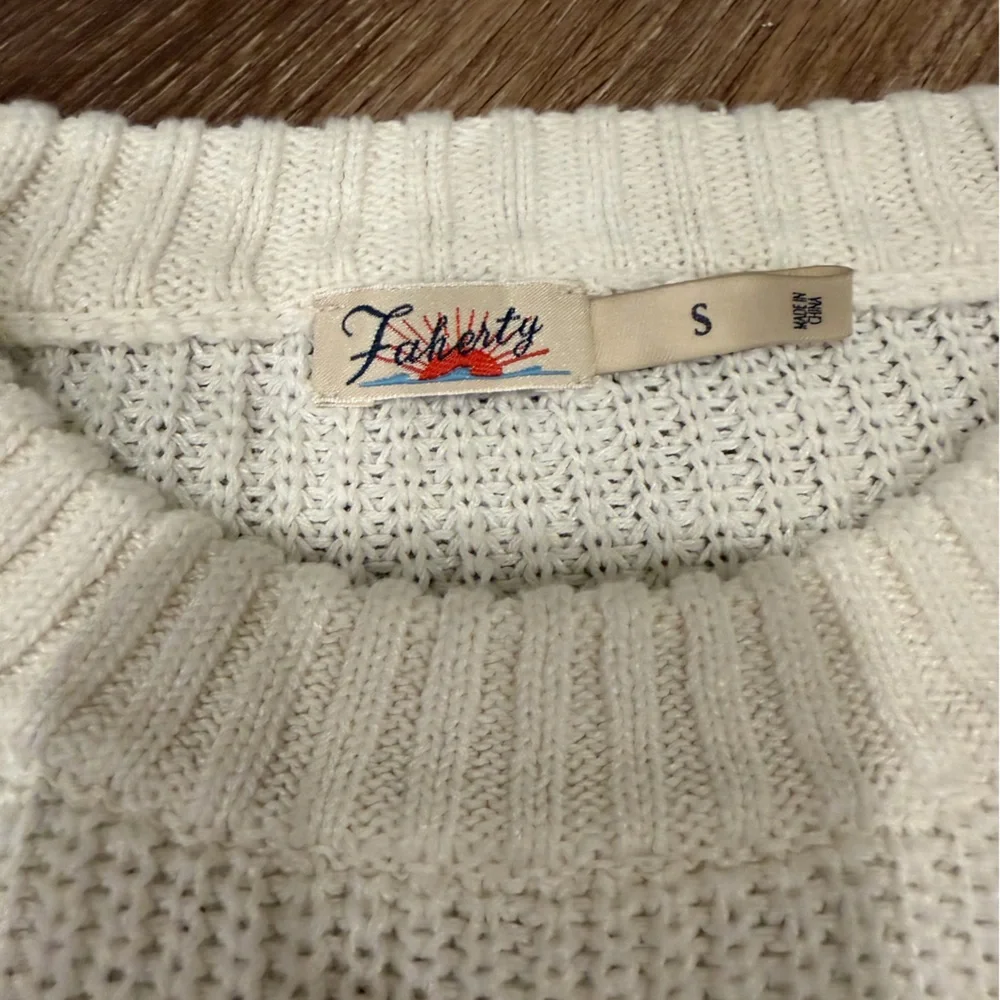 Faherty‎ Women’s Miramar Linen Blend Organic Cotton Striped Sweater size small
